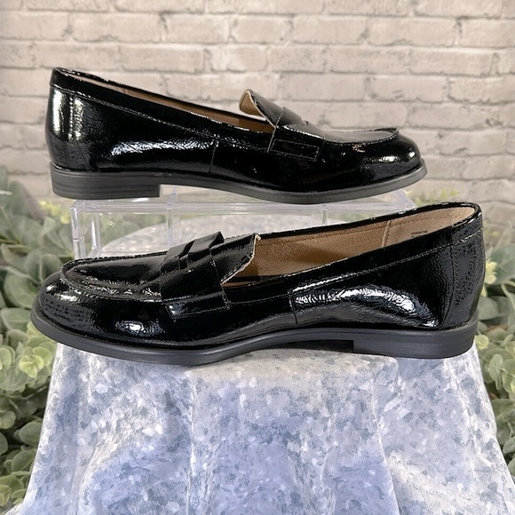 Kelly+Katie Blair Black Patent Round Toe Penny Loafer Dress Flats WMS 10M🖤NWOT - Picture 7 of 10